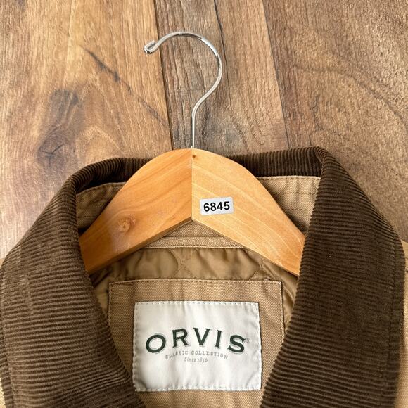 Vintage Orvis Chore Barn Coat Jacket Men's 2XL Brown Canvas Corduroy 6845 - Picture 11 of 11